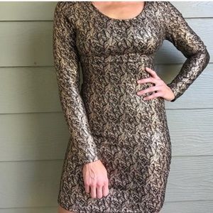 Haute Mondo Dress Metallic Black and Gold